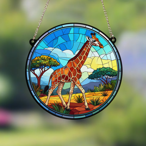 Giraffe Stained Glass Effect Suncatcher
